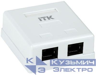 Розетка компьютерная 2-м ОП RJ45 кат.5E UTP ITK CS2-1C5EU-22
