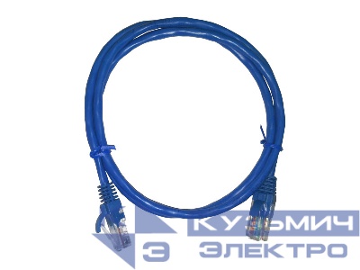 Патч-корд UTP4 cat 5e, 1,0м, ВС, LSZH, синий, литой коннектор NETKO Optima