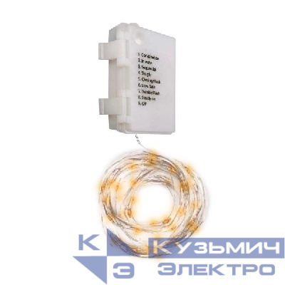 Гирлянда DC-G03-120Y 120microLED 12.1м 8реж. 3xAA (не в компл.) желт. ФАZА 5047792