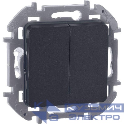 Выключатель 2-кл. Inspiria 10А IP20 250В 10AX механизм антрацит IEK 673623
