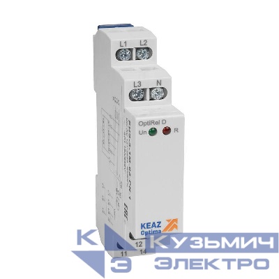 Реле контроля фаз OptiRel D PHS-3-1M-03-PN-1 чередования обрыва фаз 3Ф+N 1СО КЭАЗ 331983