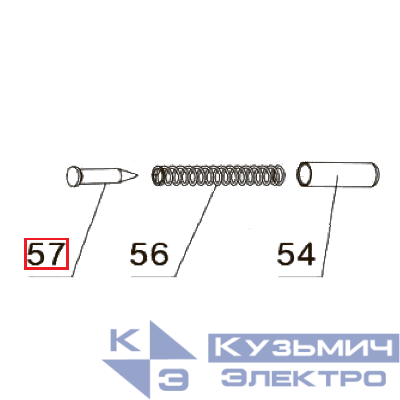 Запчасть №57 для PAG-PC84. Стержень пружины ствола