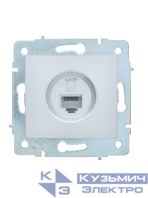 Розетка компьютерная 1-м СП ASTI IP20 RJ45 механизм Cat 6e жемчуж./бел. перламутр. LEZARD 7081-3088-140