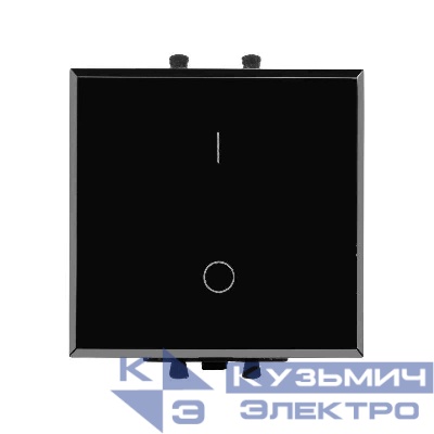 Выключатель модульный 1-кл. 2п 2мод. Avanti "Черный квадрат" 16А IP20 черн. DKC 4402222