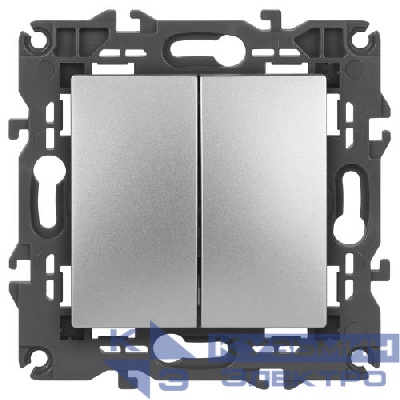 Выключатель 2-кл. СП Elegance 14-1104-03 10А IP20 250В 10AX механизм алюм. Эра Б0034232