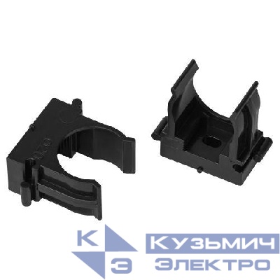 Держатель для труб (клипса) d20мм для прямого монтажа CLIP-20-B-MP черн. (уп.100шт) Эра Б0062030