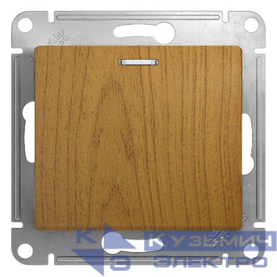 Переключатель проходной 1-кл. СП Glossa 10А IP20 (сх. 6а) 10AX с подсветкой механизм дерево дуб SE GSL000563