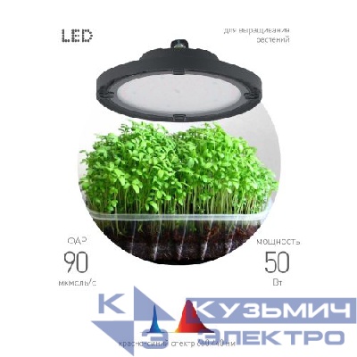 Прожектор светодиодный FITO-50W-RB-LED-UFO 50Вт для растений красн./син. спектр IP65 Эра Б0053280
