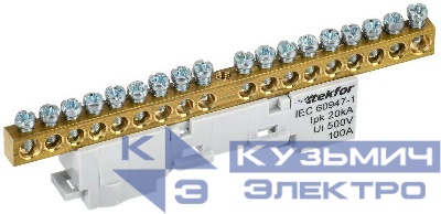 Шина L "фаза" неизол. на универс. держ. 6х9-18-Ср TEKFOR IEK TF-NN10-18-DL-K03