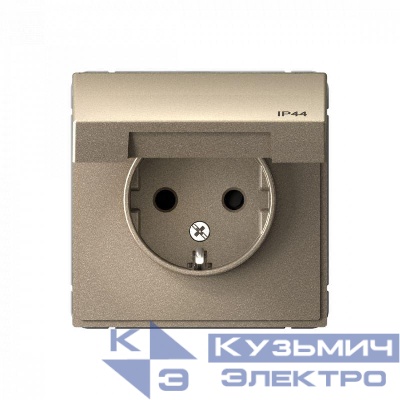 Розетка ArtGallery 16А IP44 с заземл. со шторками с крышкой механизм шампань SE GAL440546