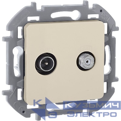 Розетка телевизионная TV/SAT Inspiria с топологией "звезда" механизм сл. кость IEK 673881