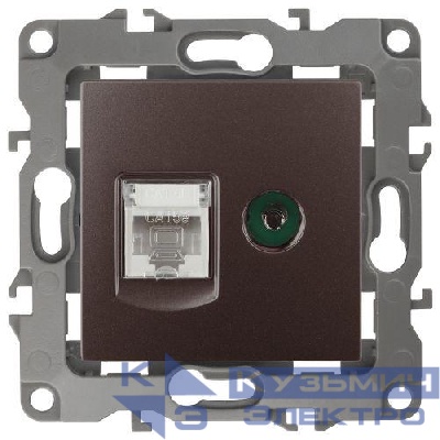 Розетка компьютерная + телевизионная Эра12 12-3110-13 RJ45 + TV IP20 бронз. Эра Б0027448