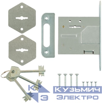 Замок врезной ЗВ8-4С прямоугольный ригель 66972