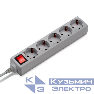 Удлинитель с сетевым фильтром 5х3м с заземл. 7А IP20 500SL-3-G 1.5кВт CCA сер. BURO 354124