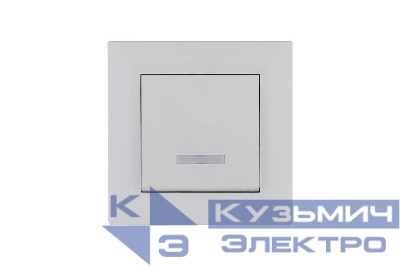 Выключатель 1-клав. с подсветкой Karea RIZZ бел. Makel 88001021