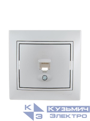 Розетка компьютерная 1-м СП Mira RJ45 сер. метал. LEZARD 701-1010-139