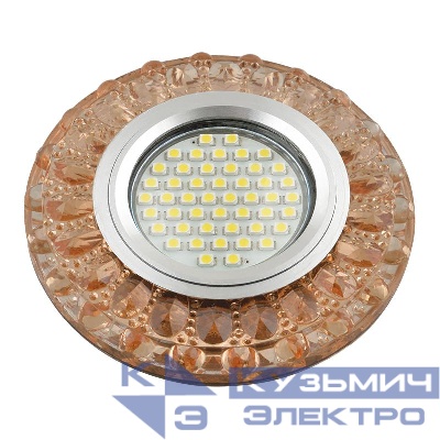 Светильник DLS-L151 GU5.3 GLASSY/TEA GU5.3 встраив. доп. светодиод. подсветка 3Вт без лампы стекло Fametto UL-00003910