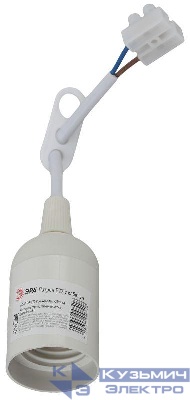 Патрон E27 с клеммной колодкой пластик бел. (50/200/6000) Эра Б0043676