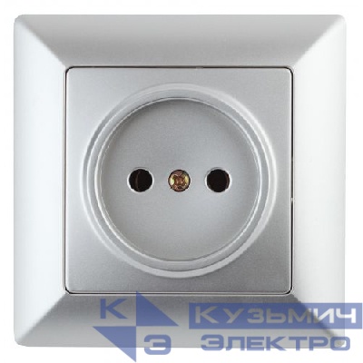 Розетка 1-м СП Solo 4-201-03 2P 16А 250В IP20 без заземл. алюм. Intro Б0053643