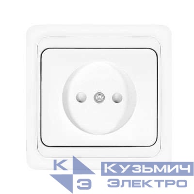 Розетка 1-м СП Валери 16А IP20 без заземл. защ. шторки бел. UNIVersal В0022x