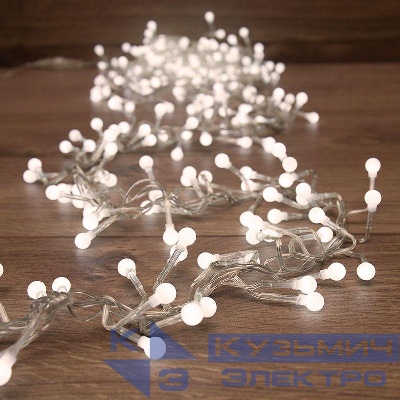 Гирлянда светодиодная "Мишура LED" 3м 288LED бел. 18Вт 220-240В IP20 провод ПВХ прозр. Neon-Night 303-605