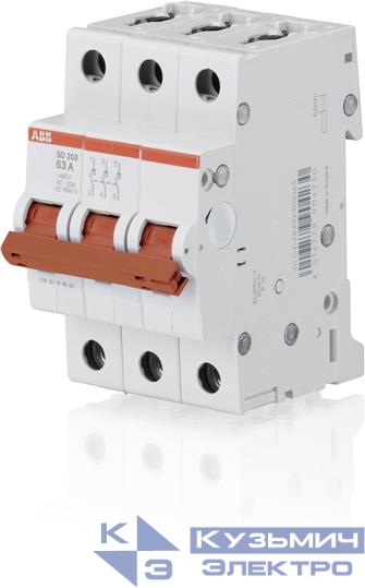 Рубильник 3п SD203/40 рычаг красн. ABB 2CDD283101R0040