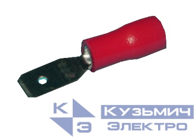 Клемма  ножевая MDD 1,25-187(5), КНИ 4.7мм, 0,5-1,5мм2, изолированная, красная, 100шт., NETKO Optima