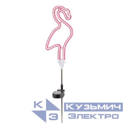 Светильник садовый неоновый ERASF012-30 Фламинго солнечная батарея ЭРА Б0044238