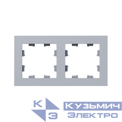 Рамка 2-м Эпика пластик алюм. EKF UP1-FPA-02