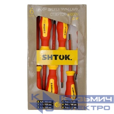 Набор отверток 1000В картон (6 предметов) (09906) SHTOK 376361