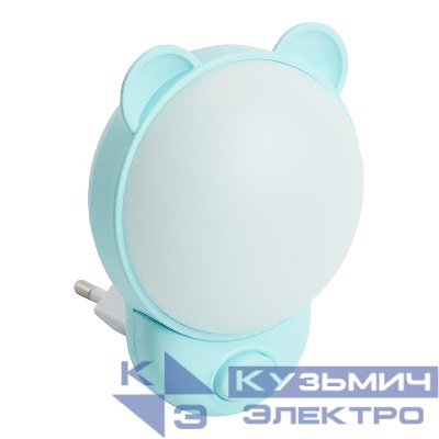 Светильник-ночник FN1171 "Мишка" 1.2Вт 2700К/6500К 220В 10LED син. FERON 52060