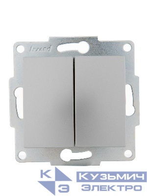 Выключатель 2-кл. 1п СП Karina 10А IP20 механизм матов. серебр. LEZARD 707-4388-101