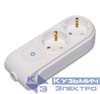 Колодка удлинителя 2-м с заземл. защ. шторки с выкл. Makel N2310000