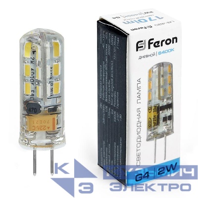 Лампа светодиодная LB-420 2Вт JC 6400К G4 12В FERON 25859