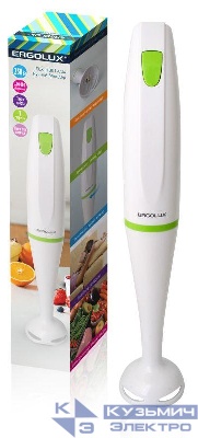 Блендер ELX-HB01-C34 1 скорость 250Вт 220-240В пластик. бел./салатов. Ergolux 13124