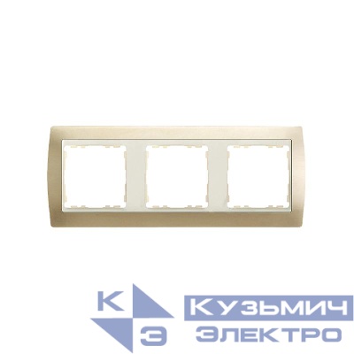 Рамка 3-м Simon82 матов. шампань/сл. кость Simon 82734-34