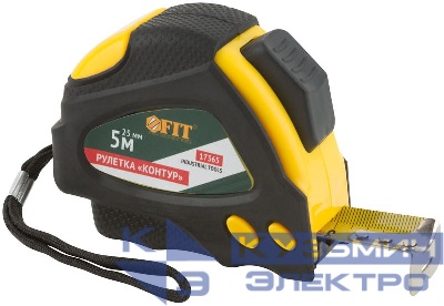 Рулетка Контур 5мх25мм автостоп прорезиненный корпус FIT 17365