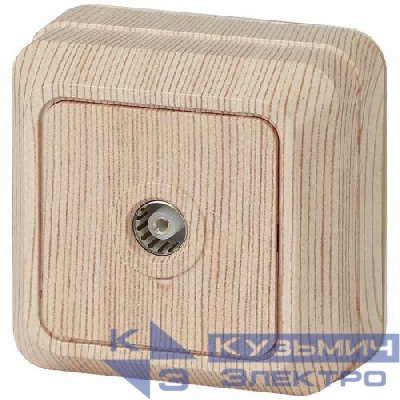 Розетка телевизионная одиночная TV ОП Quadro 2-301-11 IP20 сосна Intro Б0027660