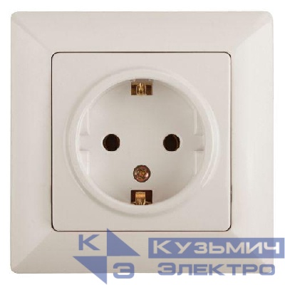Розетка 1-м СП Solo 4-202-02 16А 250В IP20 2P+E Schuko с заземл. слон. кость Intro Б0053650