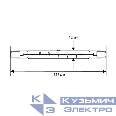Лампа галогенная J118 200Вт линейная R7s 3000К 240В лин. 118мм Camelion 2935