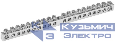 Шина PEN "земля-ноль" 6х9мм 20/1 Ni (20групп/крепеж по центру) IEK YNN10-20-100-N