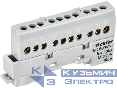 Шина L "фаза" изол. на универс. держ. 6х9-10-Ср TEKFOR IEK TF-NN10-10-KL-K03