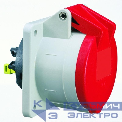 Розетка панельная 32А 5п 6ч 400В IP44 прямая фланец 70х70х4 Quick Connect Bals 13896