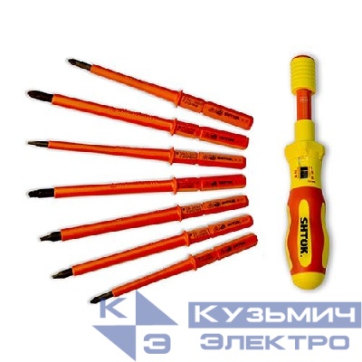 Набор диэлектрических отверток 7+1 динамометрическая рукоятка 1-5нм (09350) SHTOK 376355