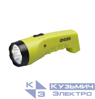 Фонарь аккумуляторный ручной AccuF2-L04-gn 4LED 2 режима: 100проц./25проц. аккум. 0.4А.ч выдвижная вилка индикатор зарядки зел. ФАZА 2857859