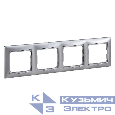 Рамка 4-м Valena горизонт. алюм. (DIY-упак.) IEK 694333