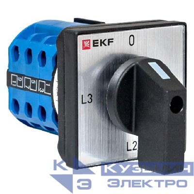 Переключатель кулачковый ПК-1-94 4п 10А для амперметра EKF pk-1-94-10
