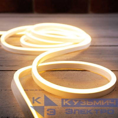 Шнур светодиодный SMD 20м 8х16мм 120LED/м тепл. бел. односторонний гибкий неон Neon-Night 131-008