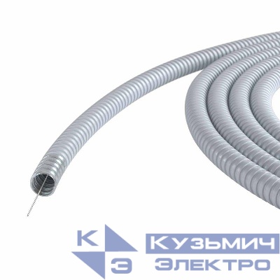 Металлорукав DN 20мм в герметичной ПВХ изоляции Dвн 20.5мм Dнар 25.5 с протяжкой 100м сер. DKC 6071R-020100P