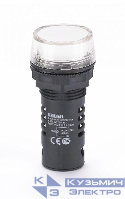 Лампа коммутационная ADDS ЛК-22 d22мм 220В AC/DC бел. LED DEKraft 25121DEK